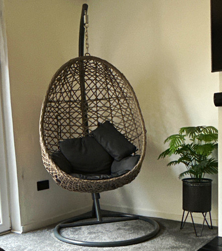 Grey rattan hanging - rattan, egg