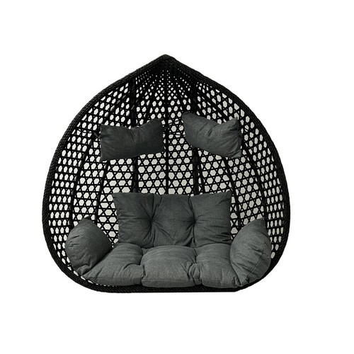 Double hanging egg - chair, black
