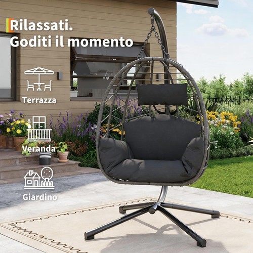 Rattan swing egg - egg, garden